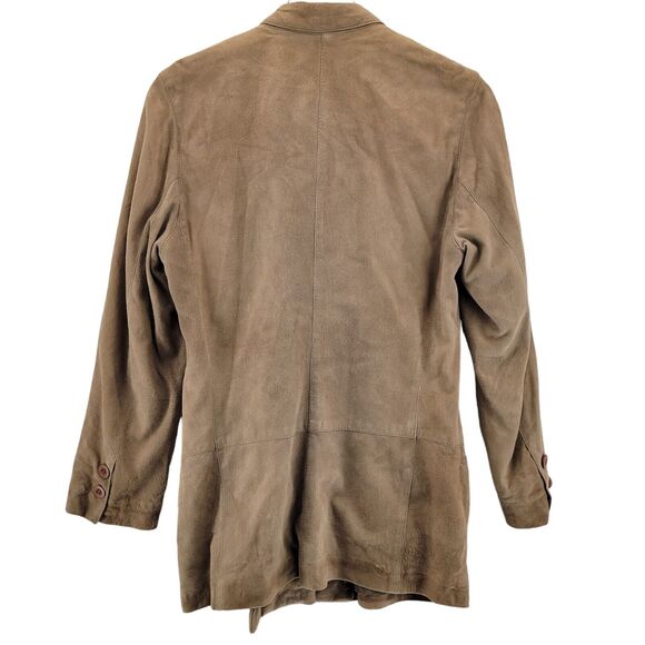 Gianfranco Ferre Suede Blazer Light Brown Size Small Hip Length Mde In Italy - Picture 3 of 11